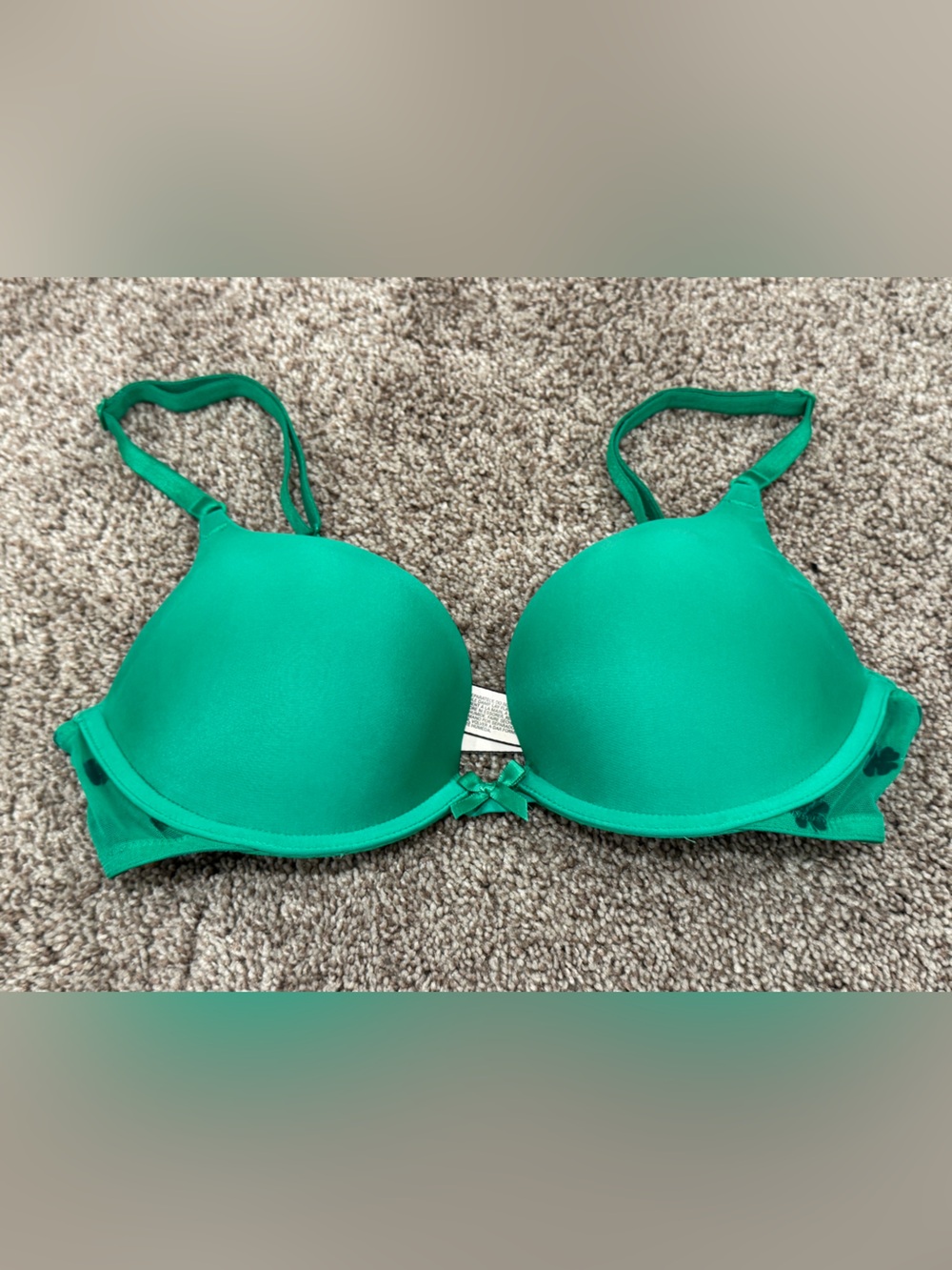 Victoria's Secret Emerald Green Clover Push Up Bra